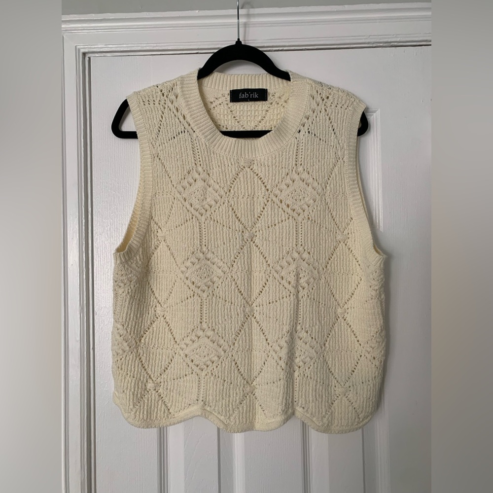 Fab'rik Ivory Knit Sleeveless Top